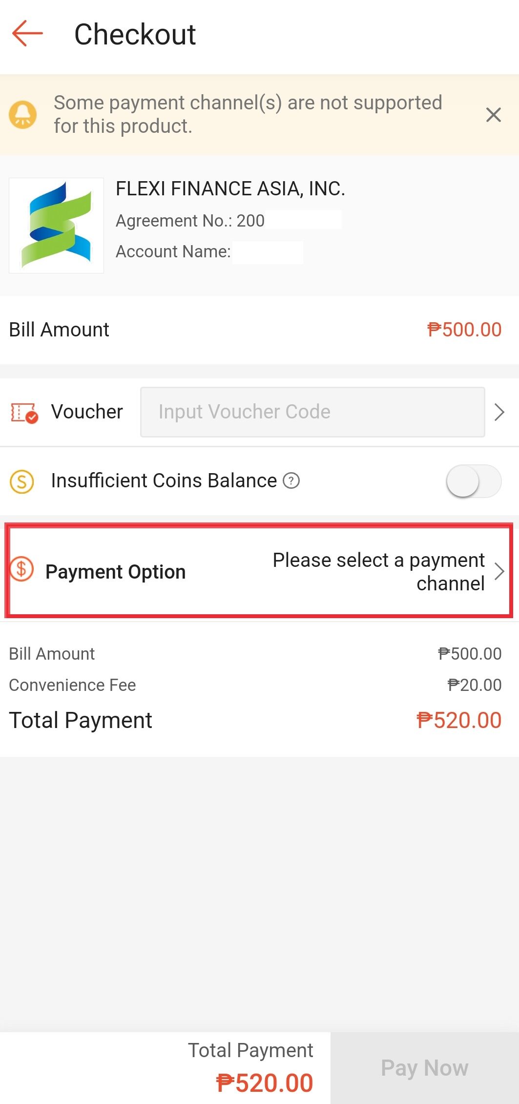 Select your payment method and click PAY NOW. 