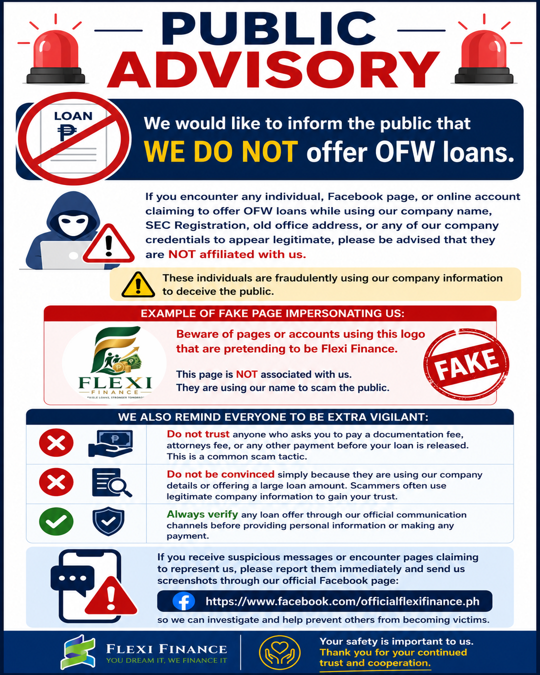 PUBLIC ADVISORY: Beware of Fake OFW Loan Offers